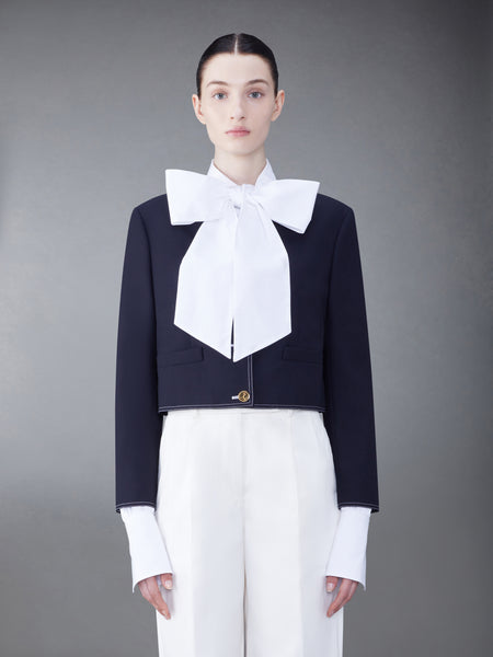 FRESCO BOX PLEAT CARDIGAN JACKET NAVY