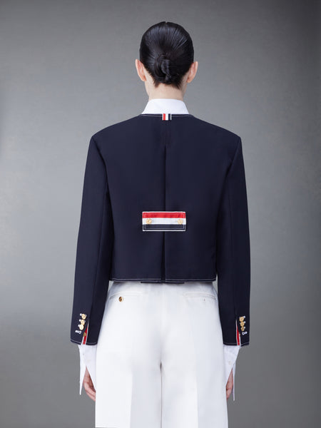 FRESCO BOX PLEAT CARDIGAN JACKET NAVY