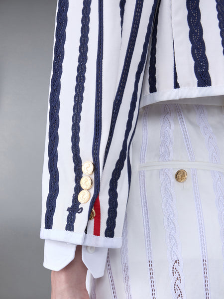 COTTON TWILL BOX PLEAT JACKET NAVY
