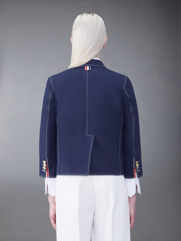 COTTON CANVAS CROPPED PATCH POCKET SACK JACKET - image 2