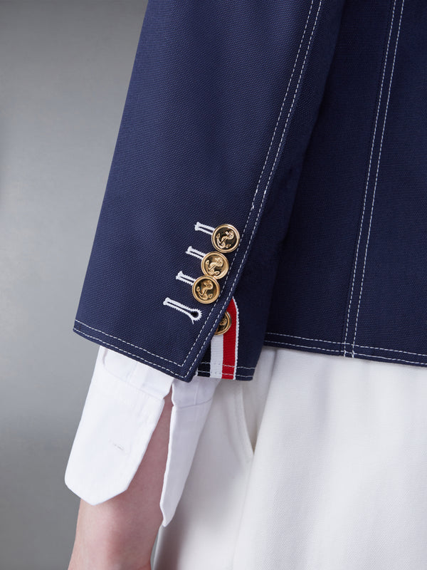 COTTON CANVAS CROPPED PATCH POCKET SACK JACKET - image 4