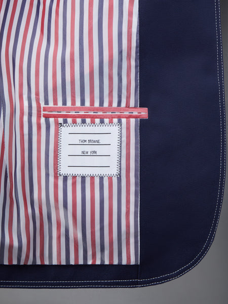 COTTON CANVAS CROPPED PATCH POCKET SACK JACKET NAVY