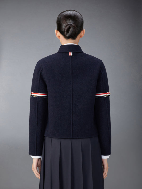 WOOL CASHMERE ARMBAND BELL SLEEVE JACKET WITH SHEARLING COLLAR - image 4