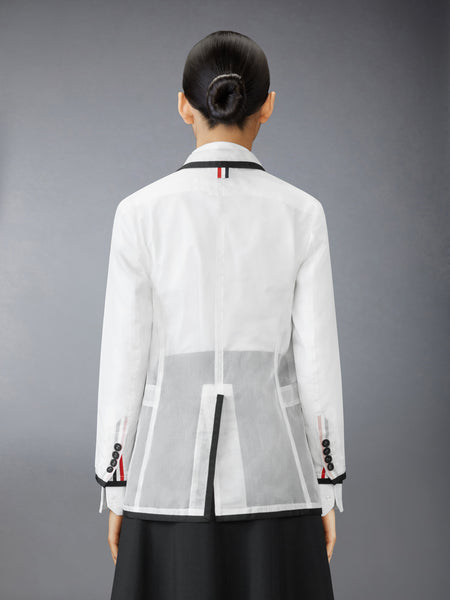 SILK ORGANZA ELONGATED JACKET WHITE