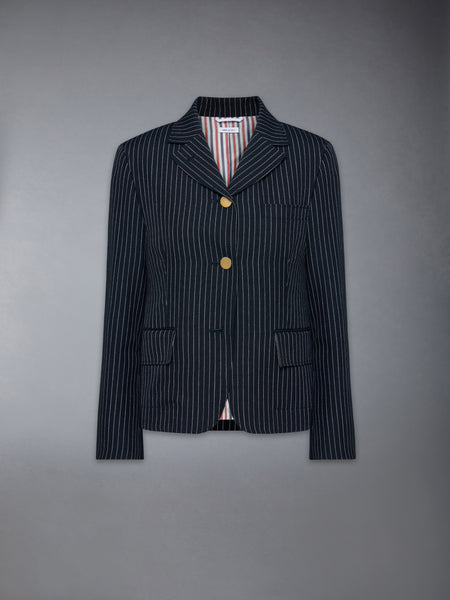 PINSTRIPE HIGH TWIST WOOL SPORTCOAT NAVY