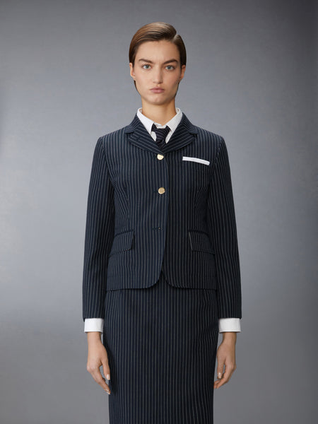 PINSTRIPE HIGH TWIST WOOL SPORTCOAT NAVY