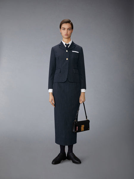 PINSTRIPE HIGH TWIST WOOL SPORTCOAT NAVY
