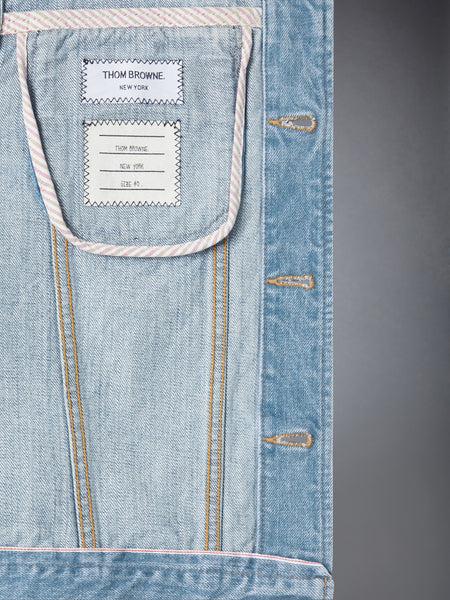 SHRUNKEN SELVEDGE DENIM JACKET LIGHT BLUE