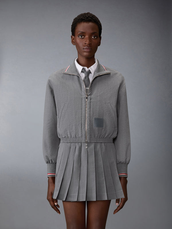 WOOL SEERSUCKER ZIP UP TRACK JACKET - image 1