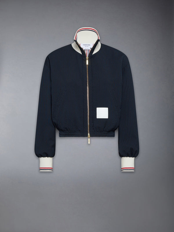WOOL SEERSUCKER ZIP UP TRACK JACKET - featured image
