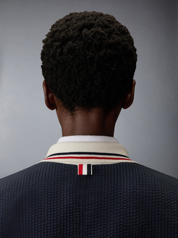 WOOL SEERSUCKER ZIP UP TRACK JACKET - image 4
