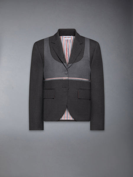 SUPER 120'S TWILL TROMPE-L’ŒIL BIKINI  SPORTCOAT DARK GREY