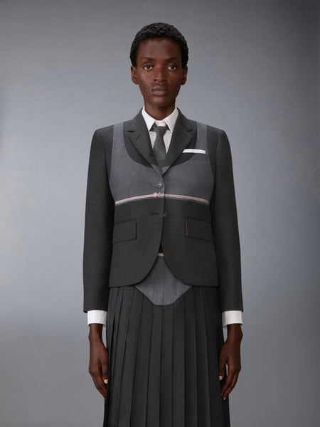 SUPER 120'S TWILL TROMPE-L’ŒIL BIKINI  SPORTCOAT DARK GREY