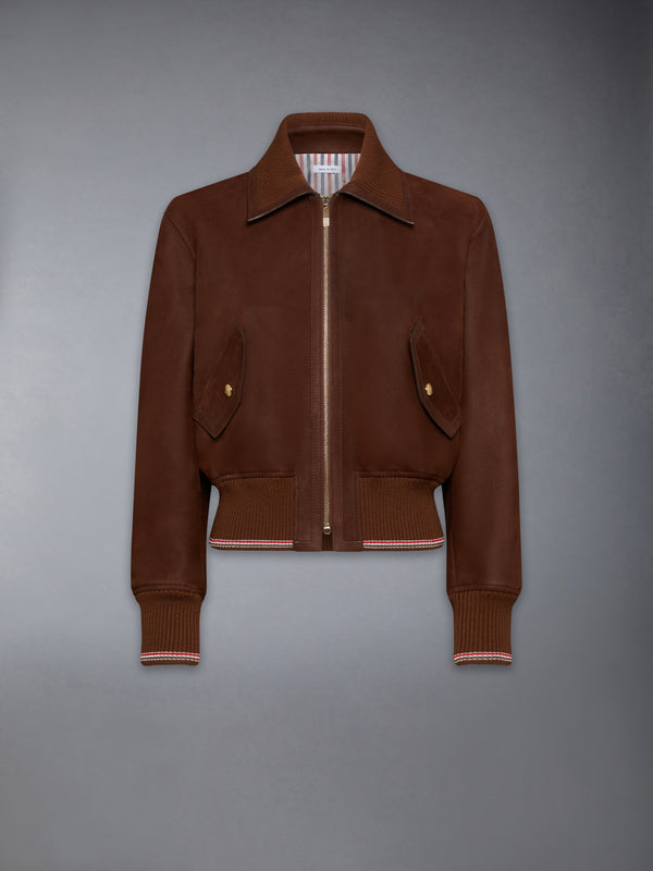 LONGBEACH NUBUX CROPPED FLIGHT JACKET - featured image
