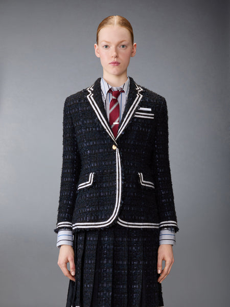 SATIN RIBBON TWEED UNCONSTRUCTED SPORTCOAT NAVY