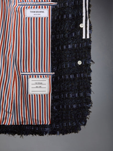 SATIN RIBBON TWEED UNCONSTRUCTED SPORTCOAT NAVY
