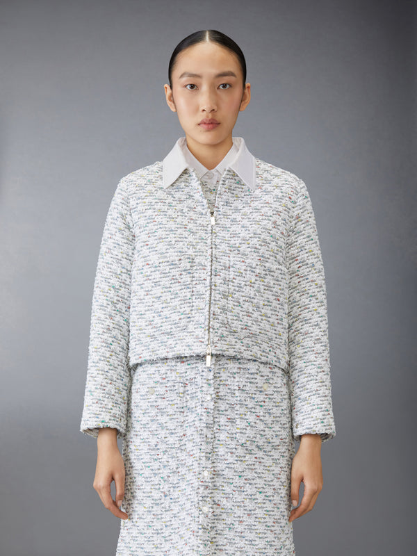 SEQUIN TWEED GOLF JACKET - image 1