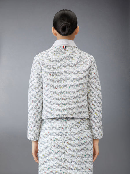 SEQUIN TWEED GOLF JACKET MED GREY