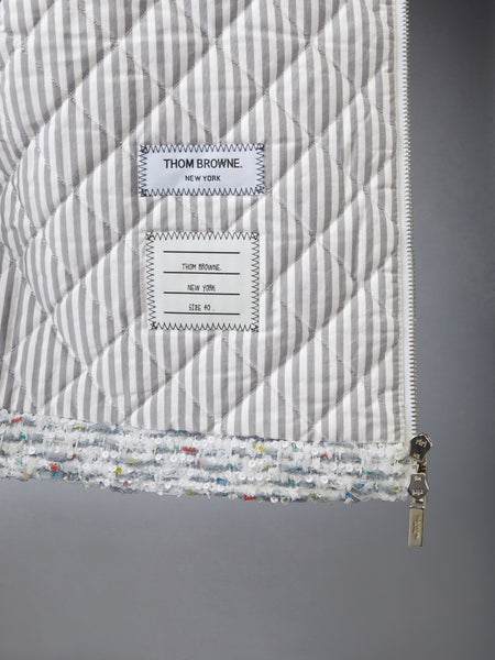 SEQUIN TWEED GOLF JACKET MED GREY