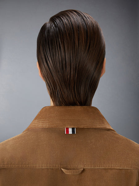 WALE CORDUROY DOWN FILLED CROPPED FLIGHT JACKET BROWN