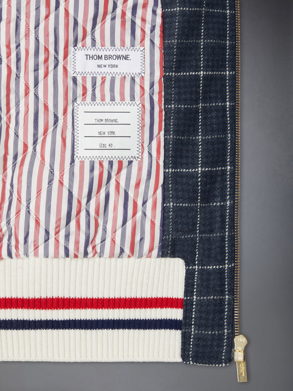 WINDOWPANE HOUNDSTOOTH TEVIOT TWEED CROPPED FLIGHT JACKET - image 5