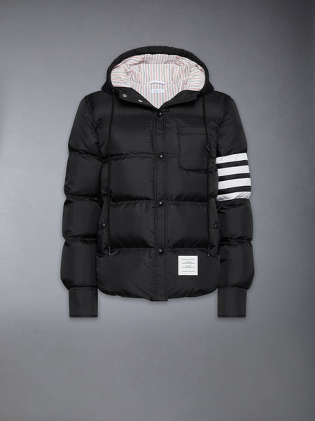 SHINY RIPSTOP LIGHTWEIGHT DOWN FILLED 4-BAR JACKET BLACK