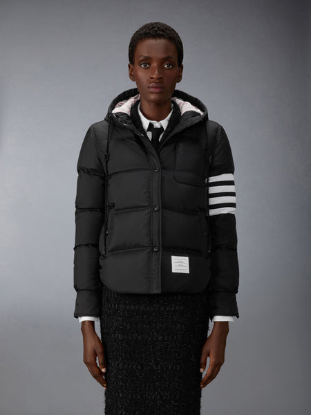 SHINY RIPSTOP LIGHTWEIGHT DOWN FILLED 4-BAR JACKET BLACK