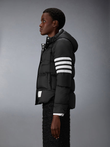 SHINY RIPSTOP LIGHTWEIGHT DOWN FILLED 4-BAR JACKET BLACK