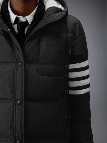SHINY RIPSTOP LIGHTWEIGHT DOWN FILLED 4-BAR JACKET BLACK