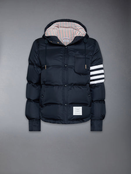 SHINY RIPSTOP LIGHTWEIGHT DOWN FILLED 4-BAR JACKET NAVY