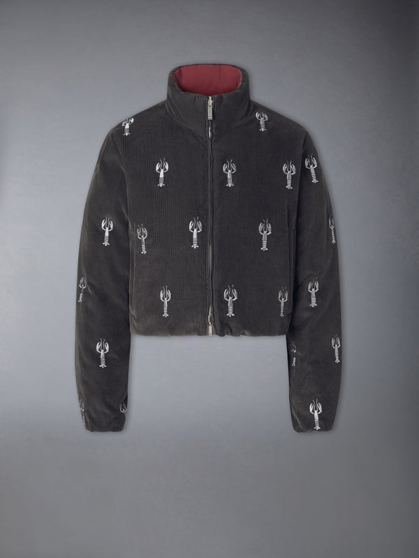 CORDUROY LOBSTER STITCH REVERSIBLE CROPPED DOWN JACKET - featured image