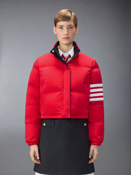 CORDUROY LOBSTER STITCH REVERSIBLE CROPPED DOWN JACKET NAVY