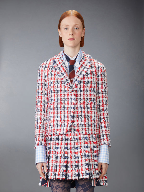 GINGHAM SATIN RIBBON TWEED SPORTCOAT - image 1