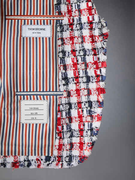 GINGHAM SATIN RIBBON TWEED SPORTCOAT RWBWHT