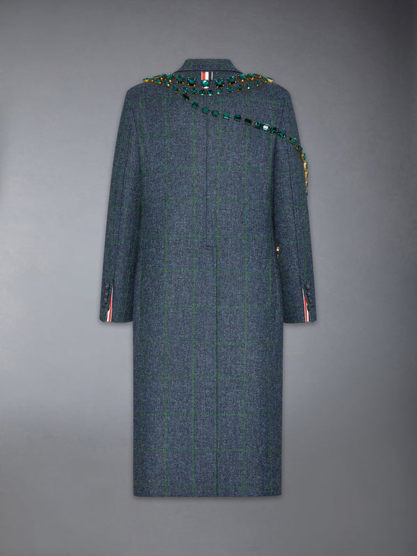 WINDOWPANE HUNTING TWEED TROMPE L'OEIL JACKET WITH SWAROVSKI CRYSTAL - image 10