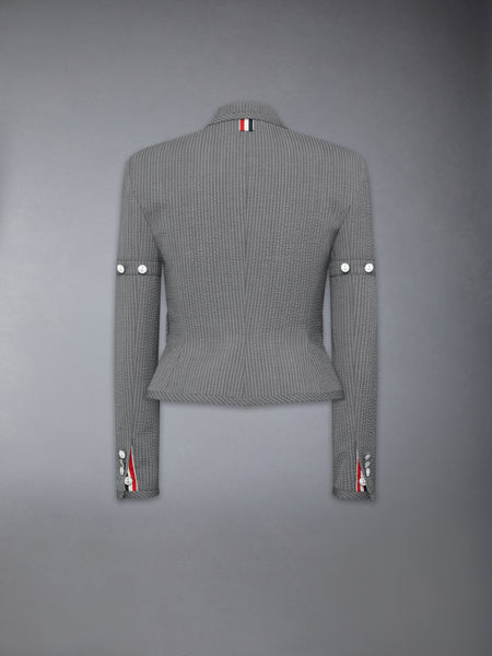 WOOL SEERSUCKER CROPPED JACKET LT GREY