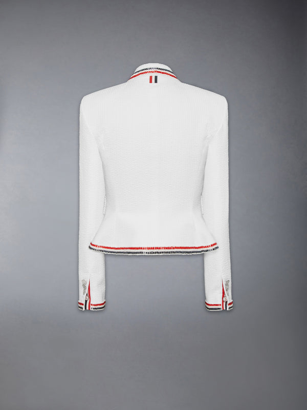 SOLID SEERSUCKER CROPPED JACKET - image 8