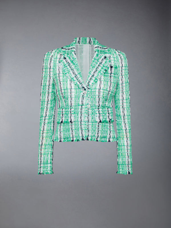 STRIPED SHEER TWEED CROPPED JACKET - featured image