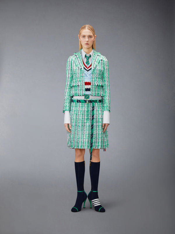 STRIPED SHEER TWEED CROPPED JACKET - image 3