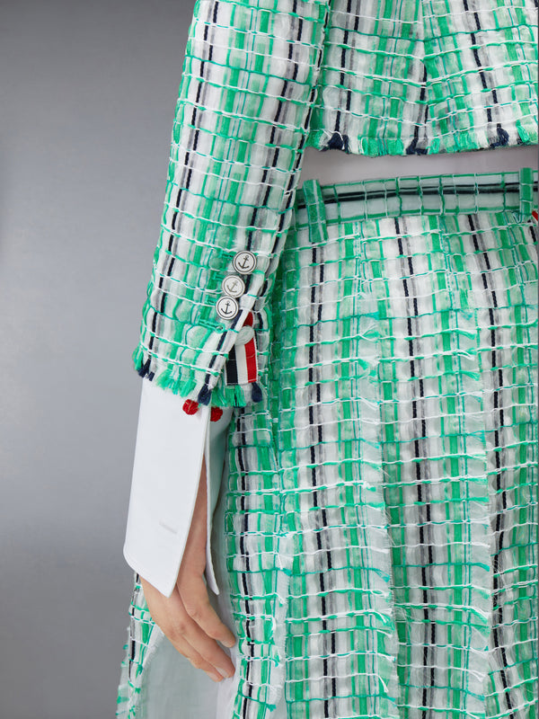 STRIPED SHEER TWEED CROPPED JACKET - image 4
