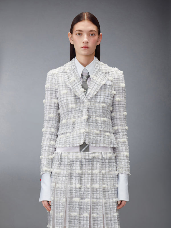 REPP STRIPE POUF TWEED CROPPED JACKET - image 1