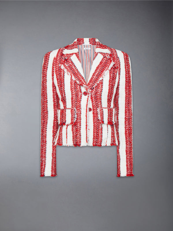 RIBBON TWEED CROPPED JACKET WITH FRAY EDGE - featured image