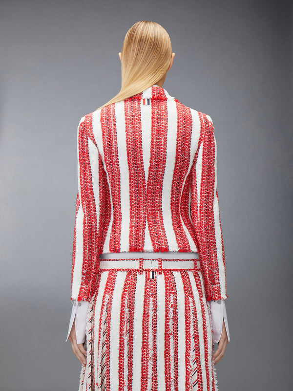 RIBBON TWEED CROPPED JACKET WITH FRAY EDGE - image 2