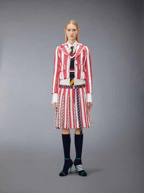 RIBBON TWEED CROPPED JACKET WITH FRAY EDGE - image 3