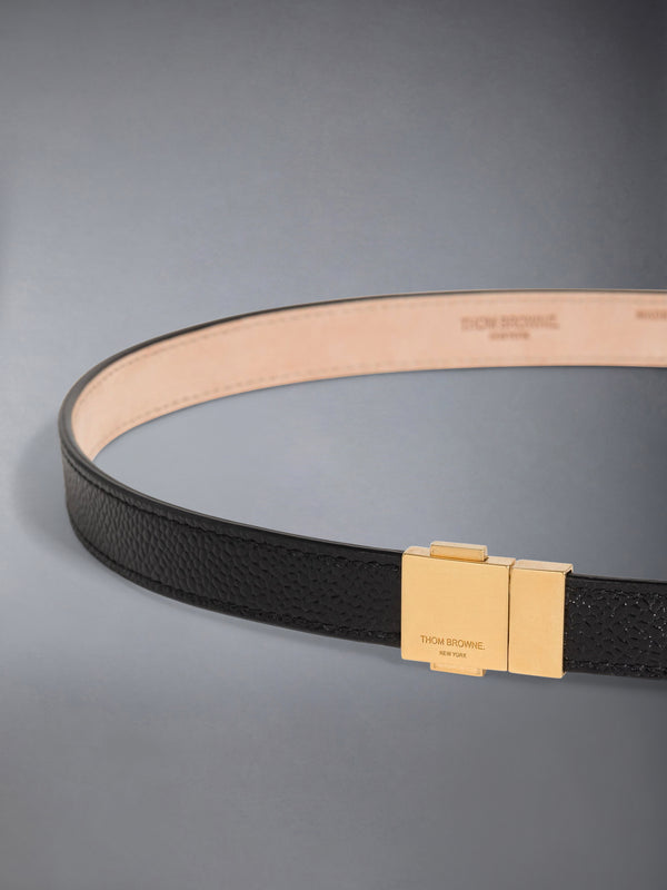 PEBBLE GRAIN LEATHER CLIP BUCKLE BELT - image 3