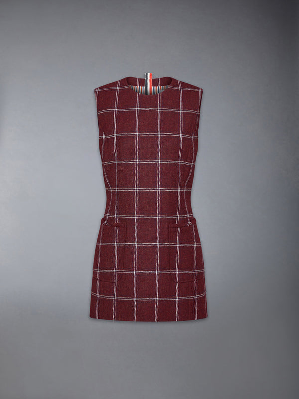 WINDOWPANE HUNTING TWEED MINI PENCIL DRESS - featured image