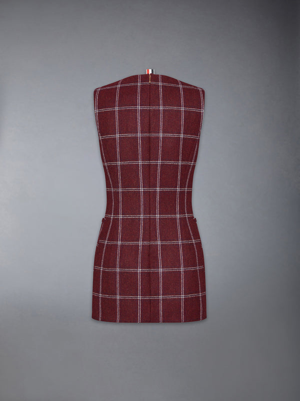 WINDOWPANE HUNTING TWEED MINI PENCIL DRESS - image 7