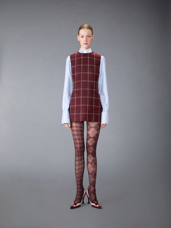 WINDOWPANE HUNTING TWEED MINI PENCIL DRESS - image 1