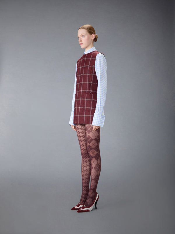 WINDOWPANE HUNTING TWEED MINI PENCIL DRESS - image 2