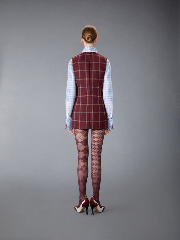 WINDOWPANE HUNTING TWEED MINI PENCIL DRESS - image 4